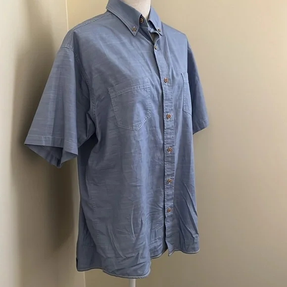 Roundtree & Yorke Blue Casual Button Down Shirt - Picture 4 of 13